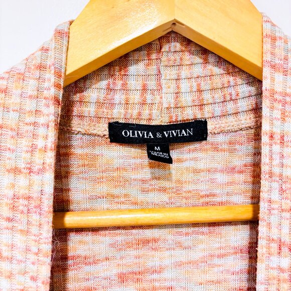 OLIVIA & VIVIAN Long Open Front Multicolor Cardigan Sweater | Medium * - Picture 6 of 8